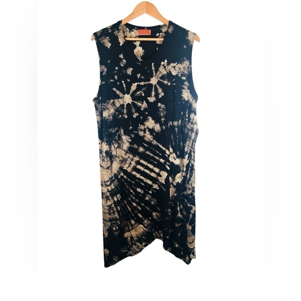 Tucan Tango Black Tan Tie Dye Dress Size M/L